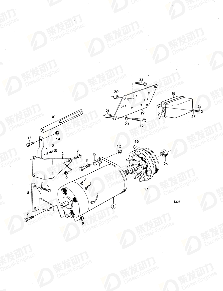 VOLVO NUT 3832205 Drawing